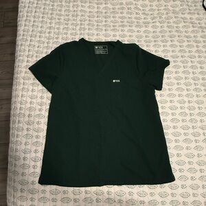 FIGS British Racing Green V-Neck Scrub Top